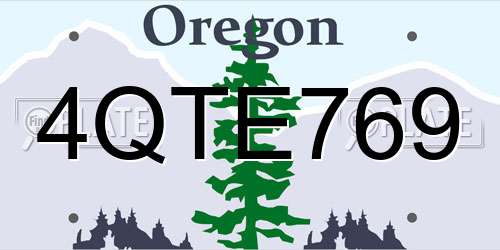 4QTE769 Oregon License Plate