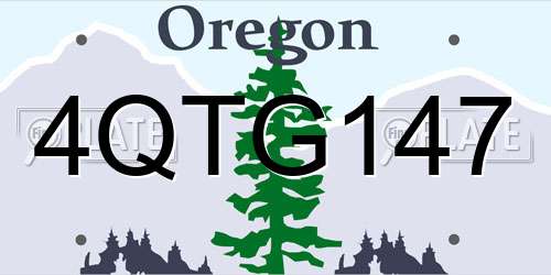 4QTG147 Oregon License Plate