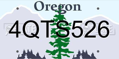 4QTS526 Oregon License Plate