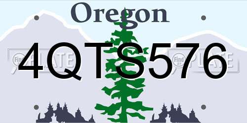 4QTS576 Oregon License Plate