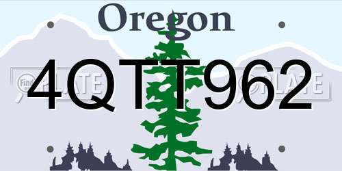 4QTT962 Oregon License Plate