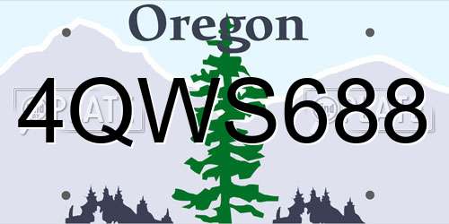 4QWS688 Oregon License Plate