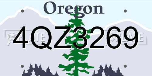 4QZ3269 Oregon License Plate