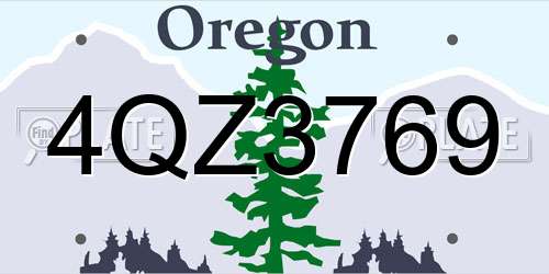 4QZ3769 Oregon License Plate
