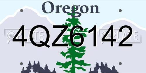 4QZ6142 Oregon License Plate
