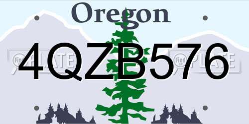 4QZB576 Oregon License Plate