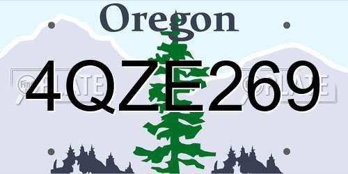4QZE269 Oregon License Plate