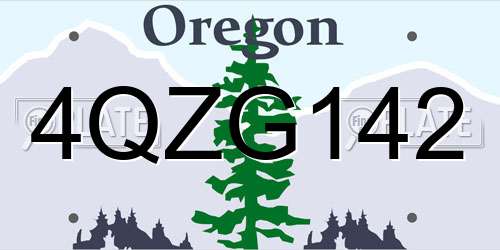 4QZG142 Oregon License Plate
