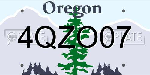 4QZO07 Oregon License Plate