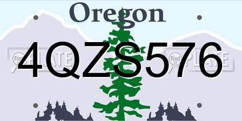 4QZS576 Oregon License Plate