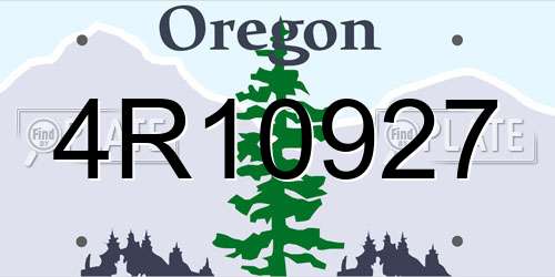 4R10927 Oregon License Plate