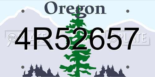 4R52657 Oregon License Plate
