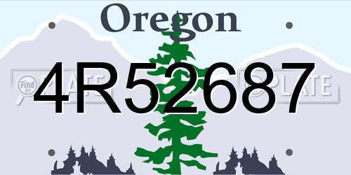 4R52687 Oregon License Plate