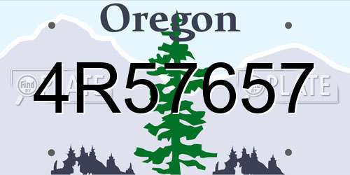 4R57657 Oregon License Plate