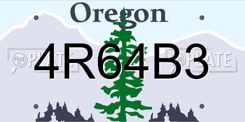 4R64B3 Oregon License Plate