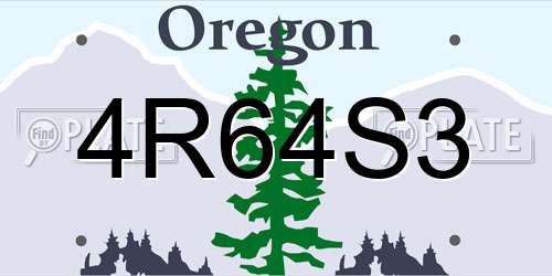 4R64S3 Oregon License Plate