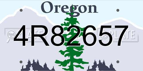 4R82657 Oregon License Plate