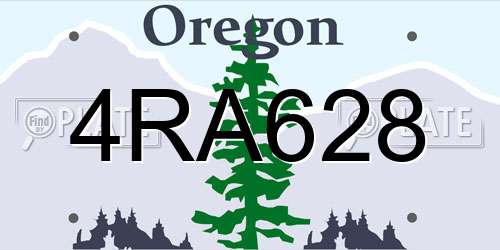 4RA628 Oregon License Plate