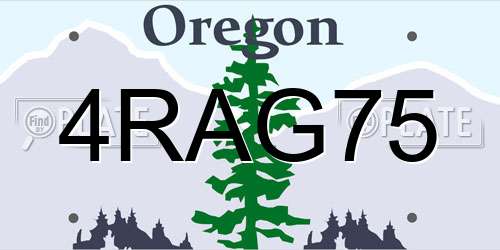 4RAG75 Oregon License Plate