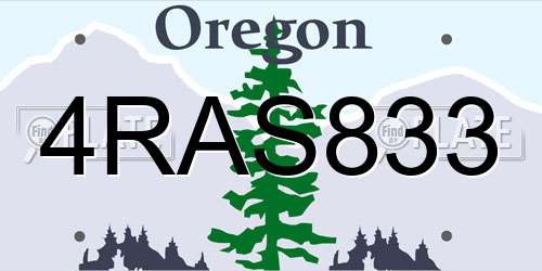 4RAS833 Oregon License Plate