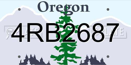 4RB2687 Oregon License Plate