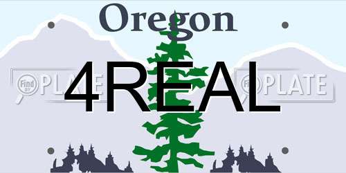 4REAL Oregon License Plate