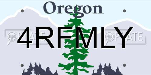 4RFMLY Oregon License Plate