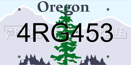 4RG453 Oregon License Plate