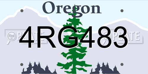 4RG483 Oregon License Plate