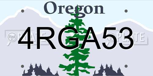 4RGA53 Oregon License Plate