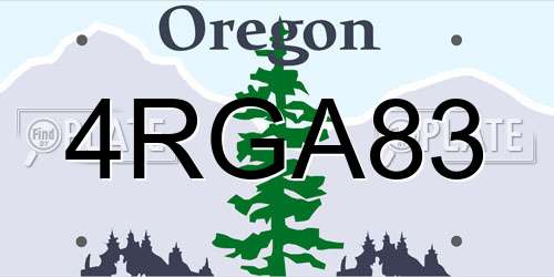 4RGA83 Oregon License Plate
