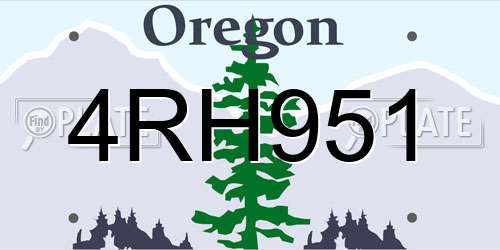 4RH951 Oregon License Plate