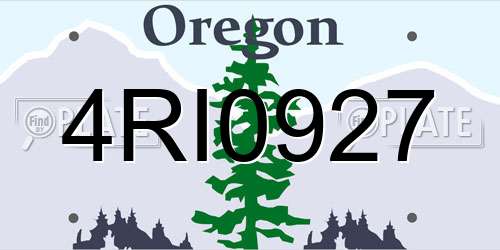 4RI0927 Oregon License Plate