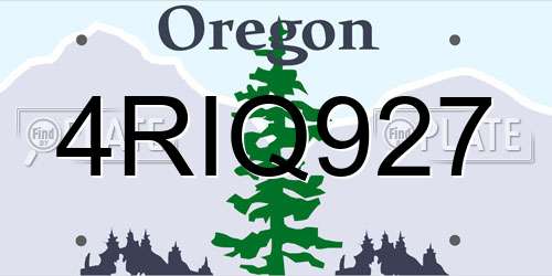 4RIQ927 Oregon License Plate