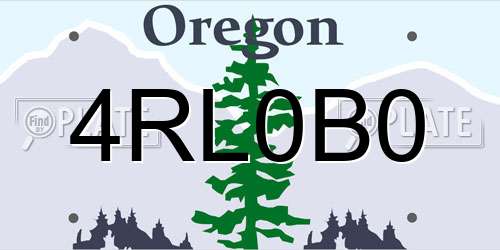 4RL0B0 Oregon License Plate