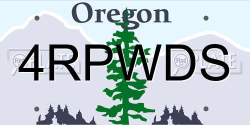 4RPWDS Oregon License Plate