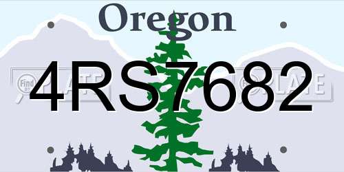 4RS7682 Oregon License Plate