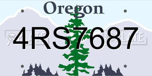 4RS7687 Oregon License Plate