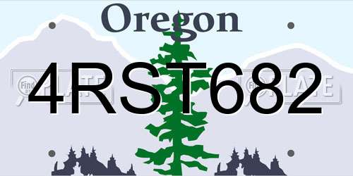 4RST682 Oregon License Plate