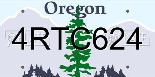 4RTC624 Oregon License Plate