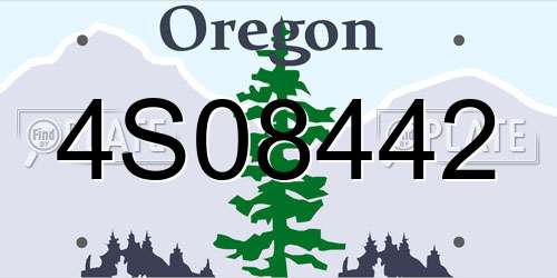 4S08442 Oregon License Plate