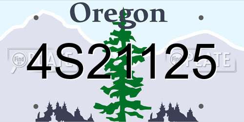 4S21125 Oregon License Plate