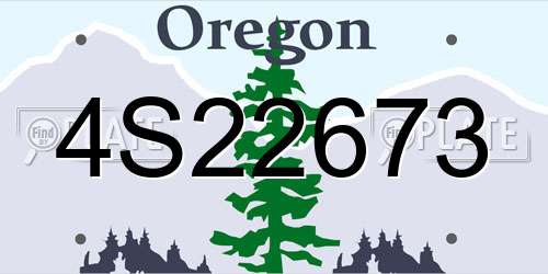 4S22673 Oregon License Plate