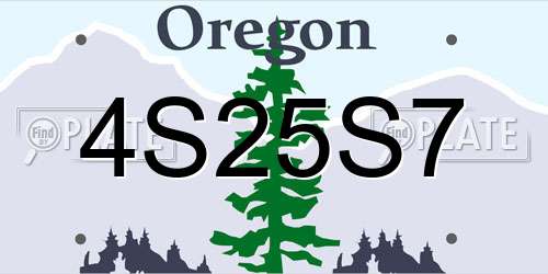 4S25S7 Oregon License Plate