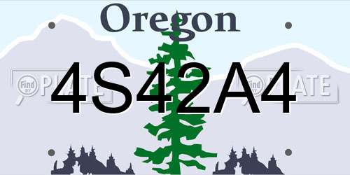 4S42A4 Oregon License Plate