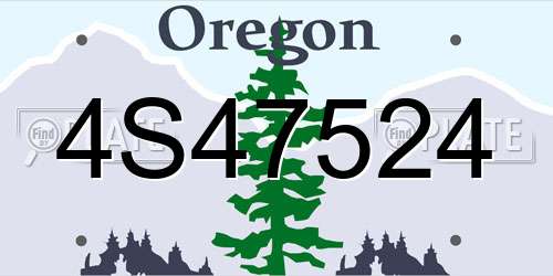 4S47524 Oregon License Plate