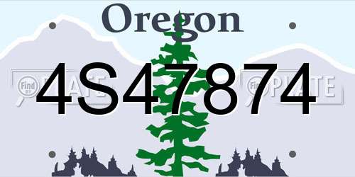 4S47874 Oregon License Plate