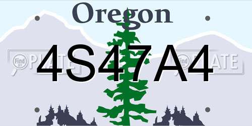 4S47A4 Oregon License Plate