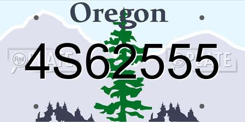 4S62555 Oregon License Plate