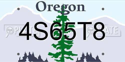 4S65T8 Oregon License Plate